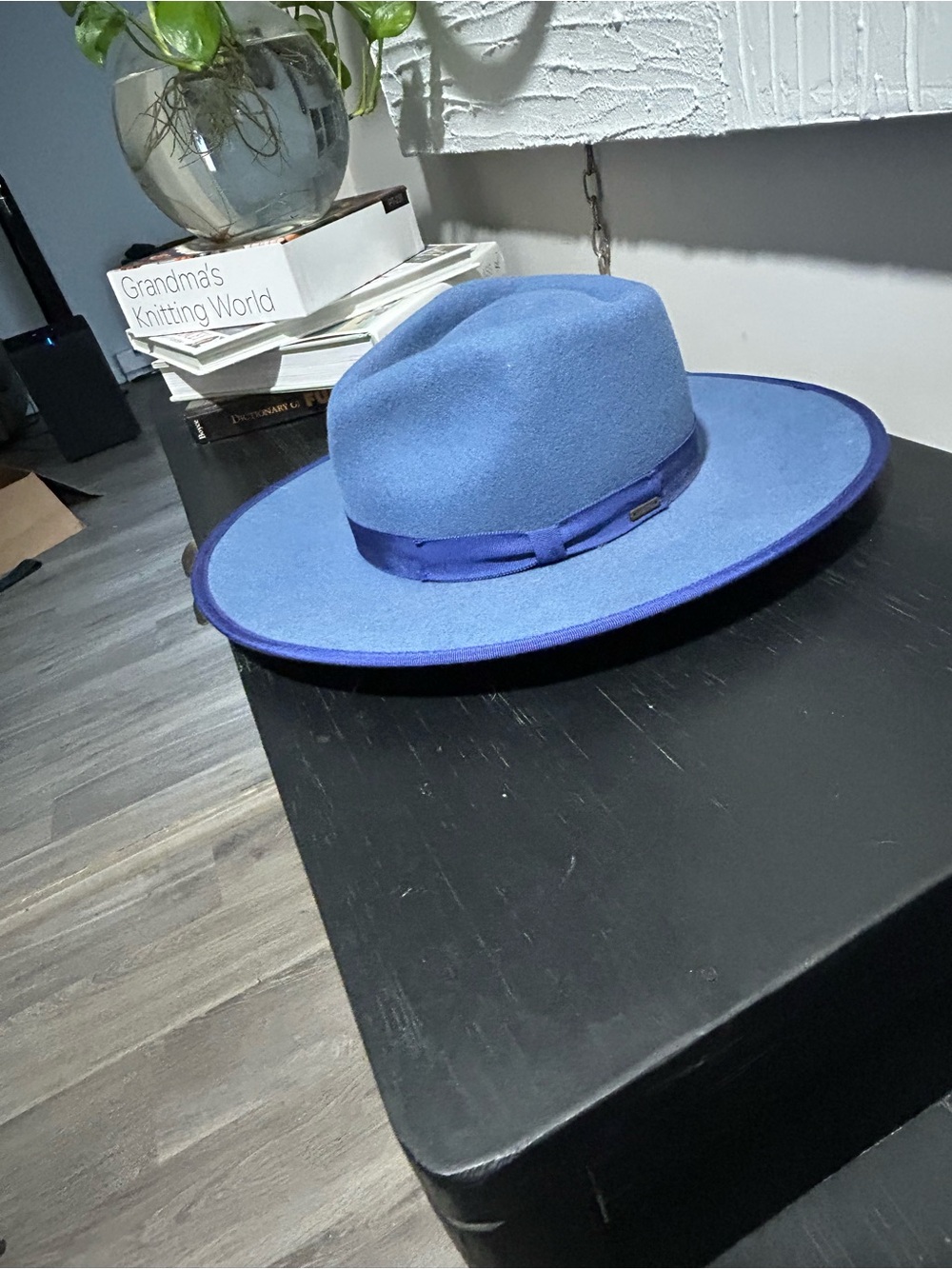Brixton Jo Rancher Wool Felt Wide Brim Fedora Hat - Blue Heaven (Size S / 56)